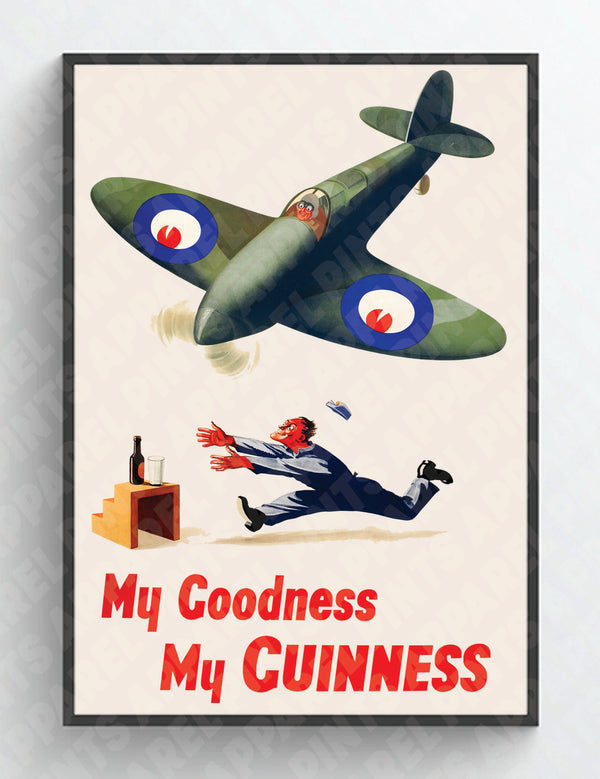 My Goodness, My Guinness! Retro WW2 Spitfire Poster