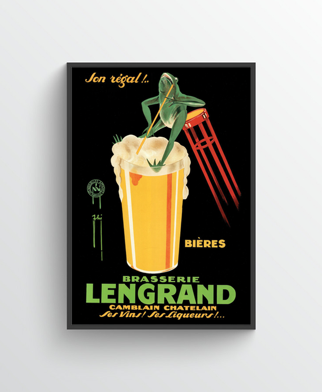 Brasserie Lengrand / Le Frog Poster - Pints Apparel