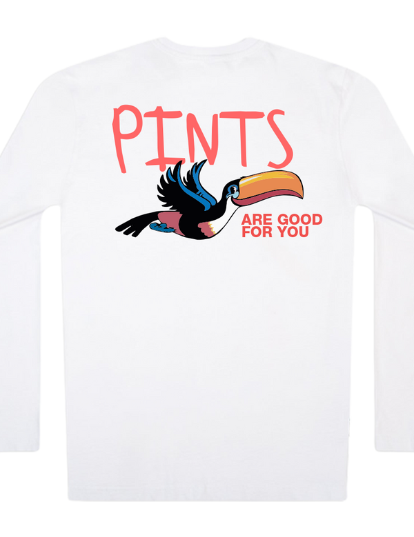Pints are Good for You | Long Sleeve | White
